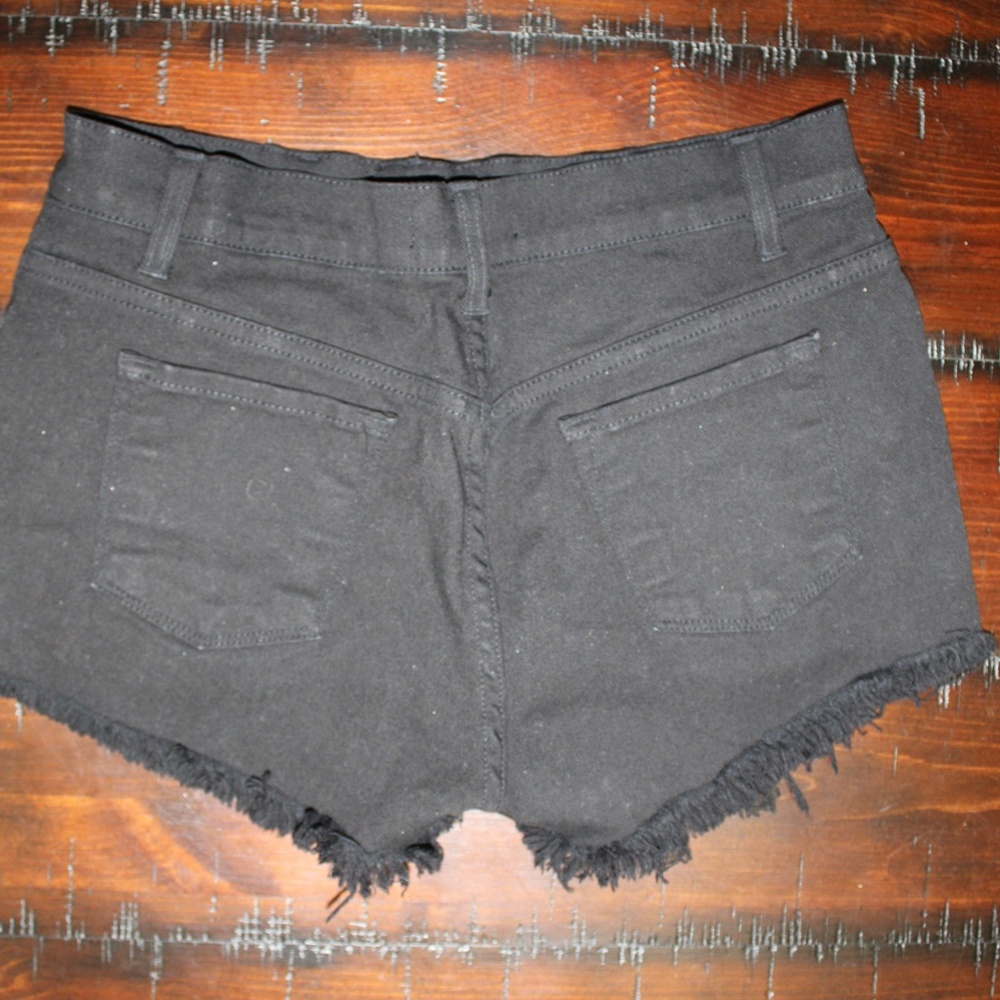 O2 Denim High Rise Black Jean Shorts - Picture 7 of 11
